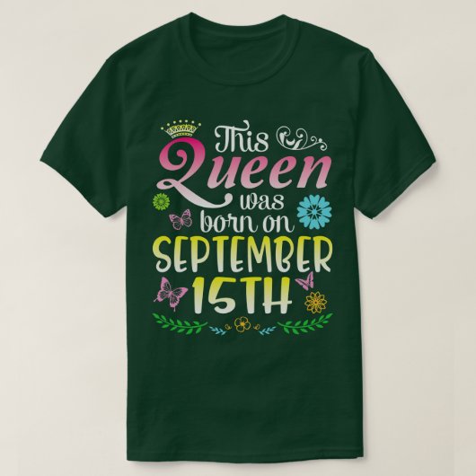 これは9月生まれ15日のハッピーバースデーで Tシャツ (デザイン正面)