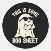 これは、いくつかのブシートハロウィーン幽霊衣装おもしろい ラウンドシール (正面)