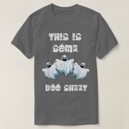 これは、いくつかのブーシートおもしろい幽霊ハロウィンコスト Tシャツ (デザイン正面)