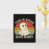 これは、いくつかのブーシートおもしろい幽霊レトロハロウィン カード (黄色い花)