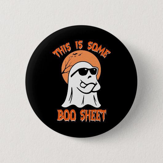 これは、いくつかのブーシートハロウィンクール幽霊おもしろい 缶バッジ (正面)