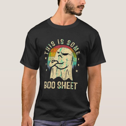 これは、いくつかのブーシート幽霊サングラスハロウィーン Tシャツ (正面)