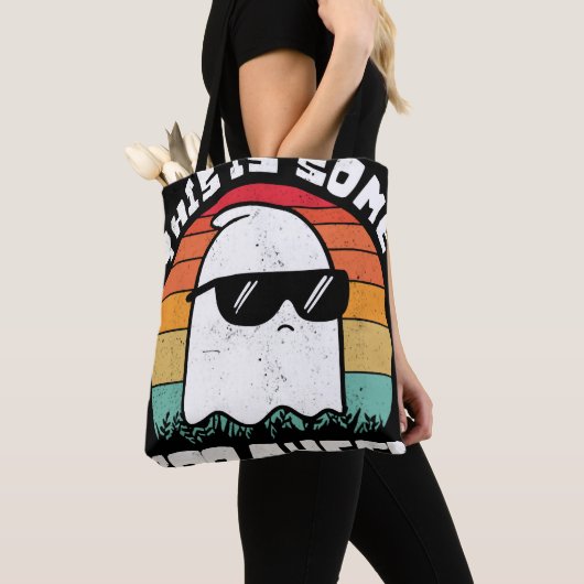 これは、いくつかのブーシート幽霊ハロウィーンの衣装である トートバッグ (クローズアップ)