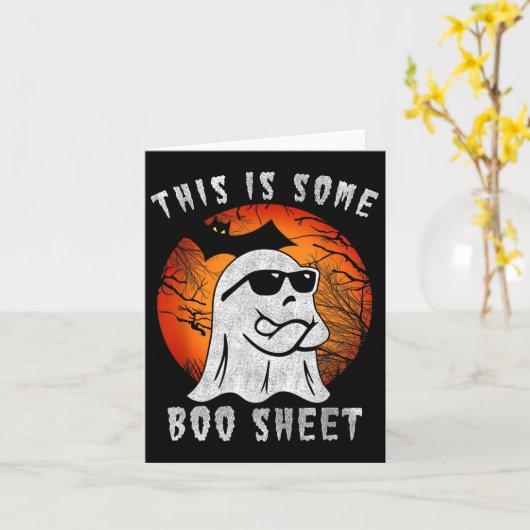 これは、いくつかのブーシート幽霊ハロウィーンの衣装の男性 カード (黄色い花)