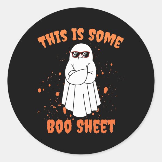 これは、いくつかのブーシート幽霊面白いハロウィーン ラウンドシール (正面)