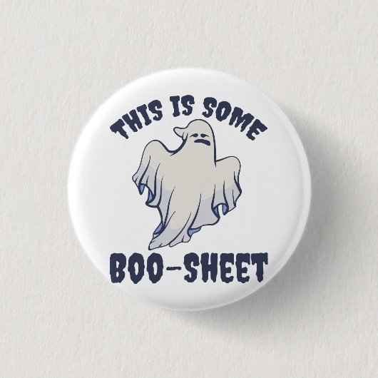 これはBoo Sheet Sassyの幽霊 缶バッジ (正面)