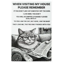 これはCat Home 24"x 36"メタルサイン メタルプリント