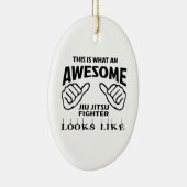 これはJiu-Jitsuのなんと素晴らしい戦闘機リチウムを見るかです セラミックオーナメント (右)