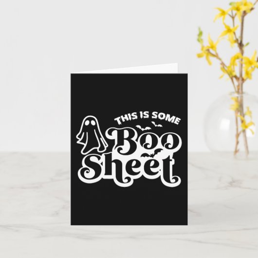 これはMのためのブーシートハロウィンおもしろい幽霊 カード (黄色い花)