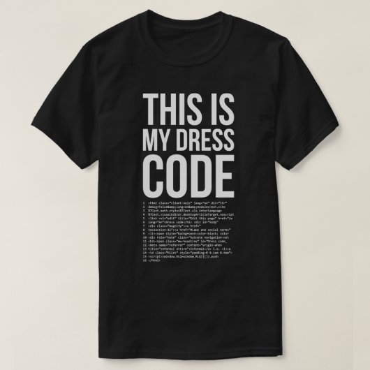 これはMy Drescode Coder開発者コンピュータおたく Tシャツ (デザイン正面)