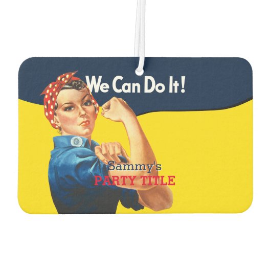 これはRosieパーティーカスタムのパーソナライズである カーエアーフレッシュナー (裏面)