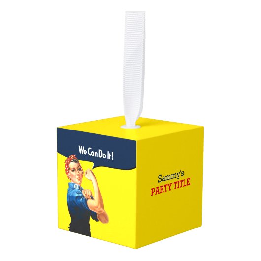 これはRosieパーティーカスタムのパーソナライズである キューブオーナメント (正面アングル)