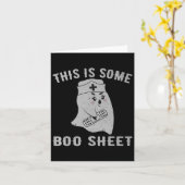 これはSome Booシートブー幽霊おもしろいハロウィーンヌル カード (黄色い花)