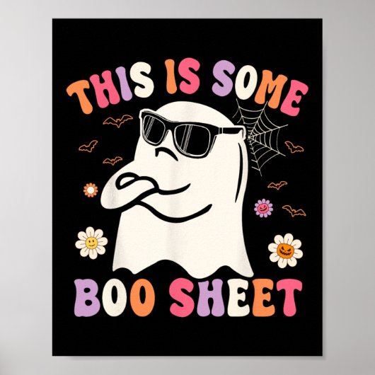 これはSome BooシートレトロGroovy幽霊Hallowee ポスター (正面)