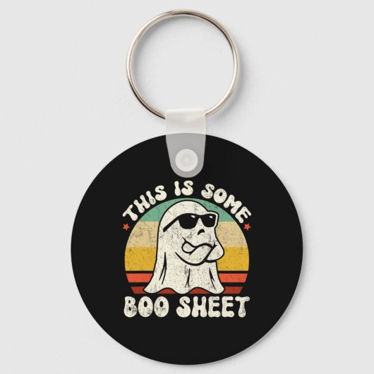 これはSome Booシート幽霊クールおもしろいハロウィンCo キーホルダー (正面)