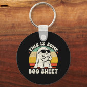 これはSome Booシート幽霊クールおもしろいハロウィンCo キーホルダー (正面)