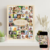 これはUsフォトコラージュ40平方写真クリーム ポスター