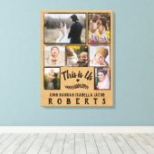 これはUs Burlap Farmhouse 7ファミリーフォトコラージュ キャンバスプリント (インサイチュ (ウッドフロア))