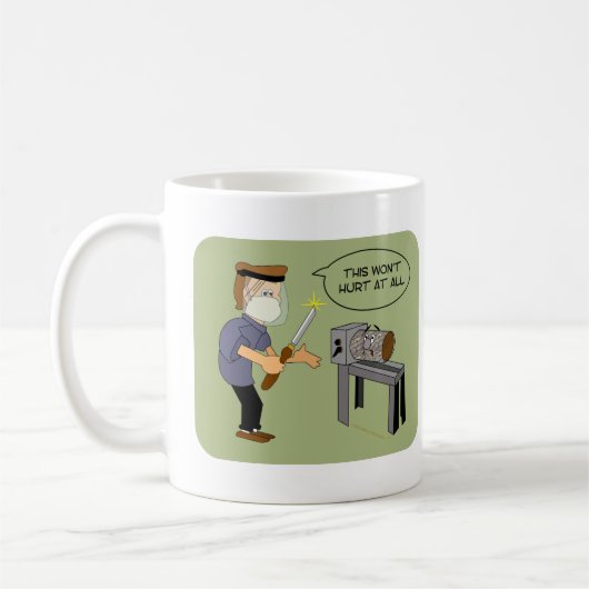 これはWoodturningのおもしろいな漫画を傷つけません コーヒーマグカップ (左)