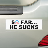 これまでは彼は吸います バンパーステッカー (車上)