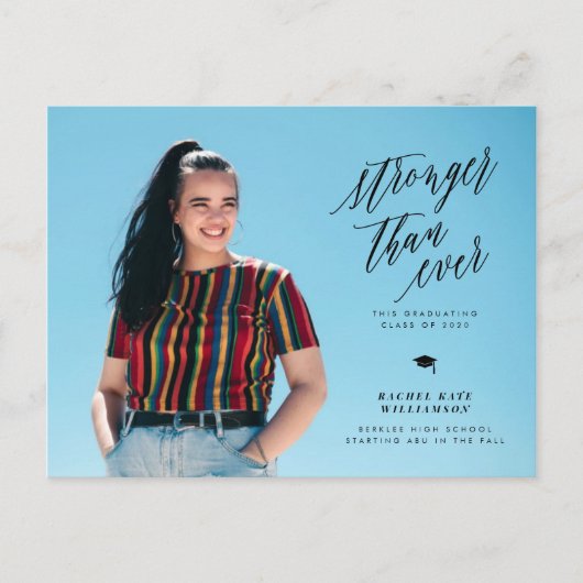 これまで以上に強い卒業発表 ポストカード (正面)