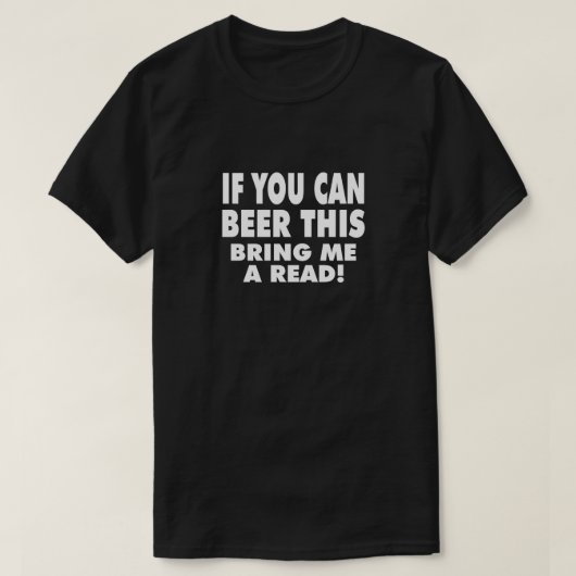 これもしでビールを飲んでAを持って読く Tシャツ (デザイン正面)