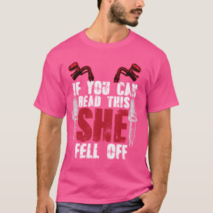 これもしで彼女が読バイクもしくは自転車に乗る人のオートバイから落ちた Tシャツ