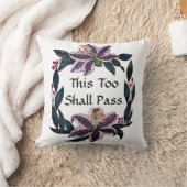 "これもパス"水色リリーリース クッション (ブランケット)