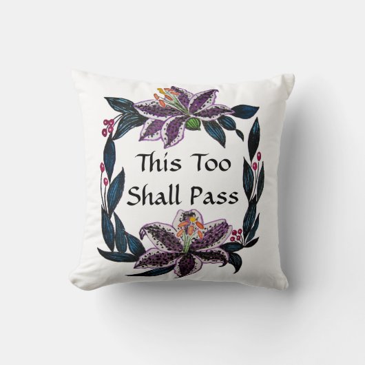 "これもパス"水色リリーリース クッション (正面)