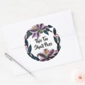 "これもパス"水色リリーリース ラウンドシール (封筒)