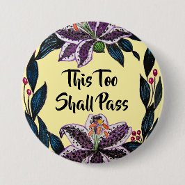 "これもパス"水色リリーリース 缶バッジ