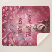 これもピンクの抽象芸術の木離れを渡す シェルパブランケット (正面(横))