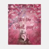 これもピンクの抽象芸術の木離れを渡す フリースブランケット (正面)