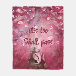 これもピンクの抽象芸術の木離れを渡す フリースブランケット