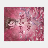 これもピンクの抽象芸術の木離れを渡す フリースブランケット (正面(横))