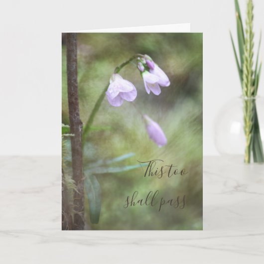 これもピンクの森の花の写真を渡す カード (正面)