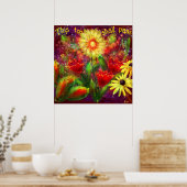 これも感動的赤いフローラだ ポスター (キッチン)