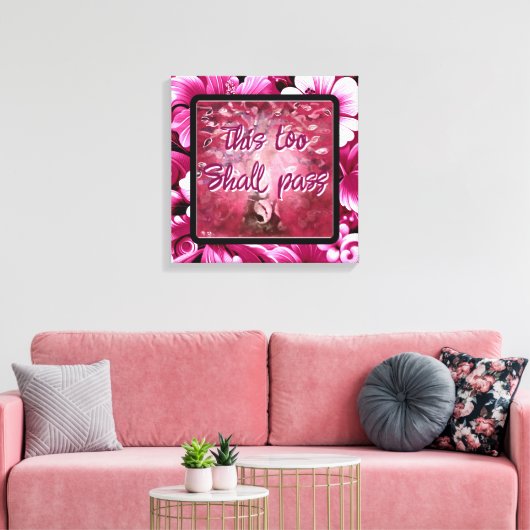 これも抽象芸術の木ピンクの白を渡す キャンバスプリント (インサイチュ (リビング))