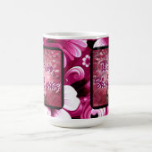 これも抽象芸術の木ピンクの白を渡す コーヒーマグカップ (中央)