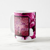 これも抽象芸術の木ピンクの白を渡す コーヒーマグカップ (正面左)