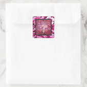 これも抽象芸術の木ピンクの白を渡す スクエアシール (バッグ)