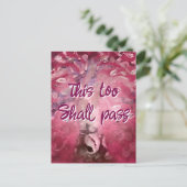 これも抽象芸術の木ピンクの白を渡す ポストカード (スタンド正面)