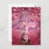 これも抽象芸術の木ピンクの白を渡す ポストカード (正面/裏面)