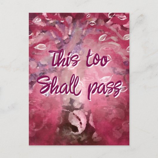 これも抽象芸術の木ピンクの白を渡す ポストカード (正面)