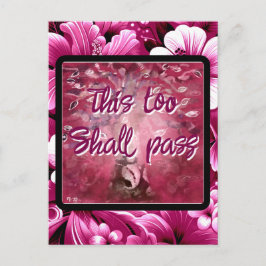 これも抽象芸術の木ピンクの白を渡す ポストカード