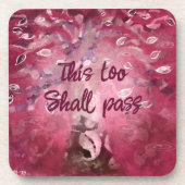 これも抽象芸術の木ピンクホワイトブラウンを渡す コースター (正面)