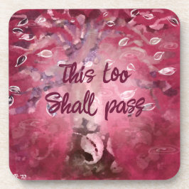 これも抽象芸術の木ピンクホワイトブラウンを渡す コースター