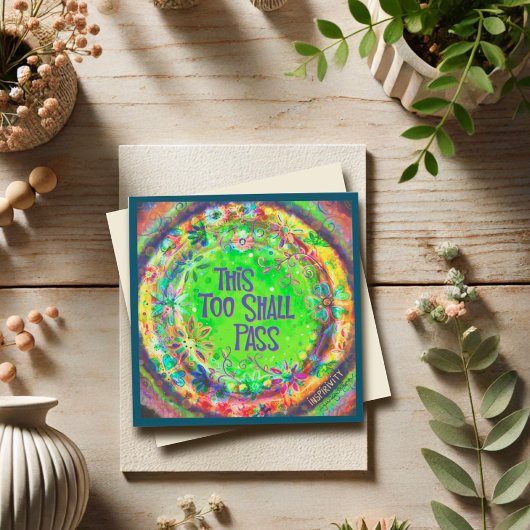 「これも通り過ぎよう」というインスピレーション ノートカード