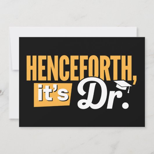 これより博士号取得者としての称号 招待状 (正面)