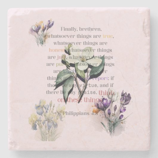 これらのことを思いなさい 聖書 ストーンコースター (正面)